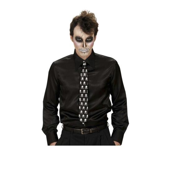Corbata negra calaveras