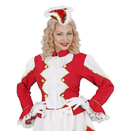 Diadema de tricornio granate con marabú para mujer