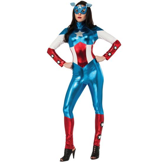 Disfraz Capitán América Deluxe para mujer - Comprar en Disfraces Bacanal