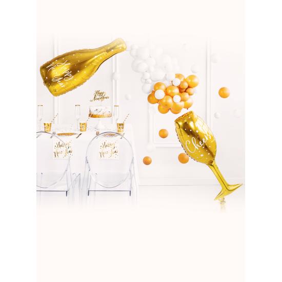 Globo de foil botella "Happy New Year" (32x82 cm)