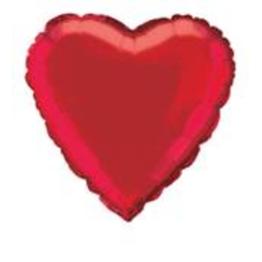 Globo de foil con forma de corazón rojo
