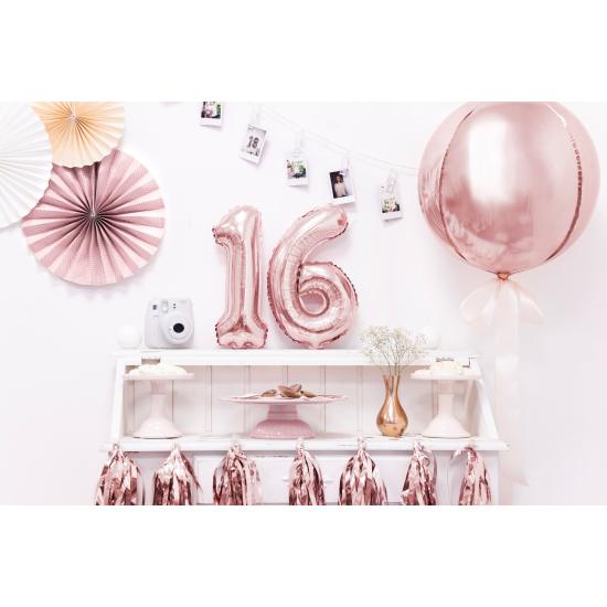 Globo foil "1" oro rosa (35 cm)