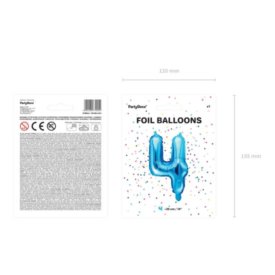 Globo foil "4" azul