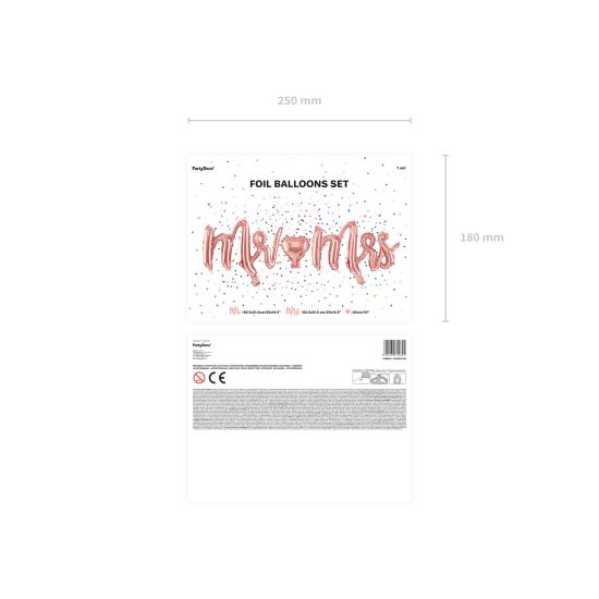 Globo foil "Mr Mrs" oro rosa Globo foil "Mr Mrs" oro rosa