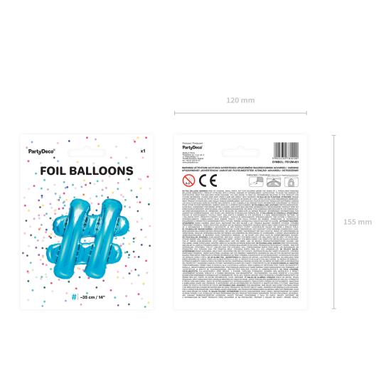 Globo foil hashtag azul Globo foil hashtag azul