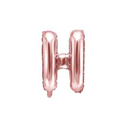 Globo foil letra H oro rosa