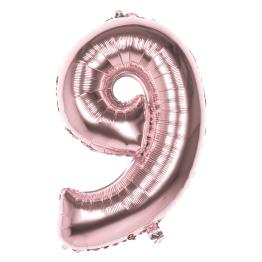 Globo número 9 Oro Rosa 86cm
