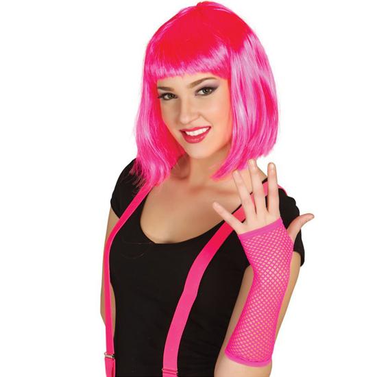 Guante de rejilla fucsia neón Guante de rejilla fucsia neón