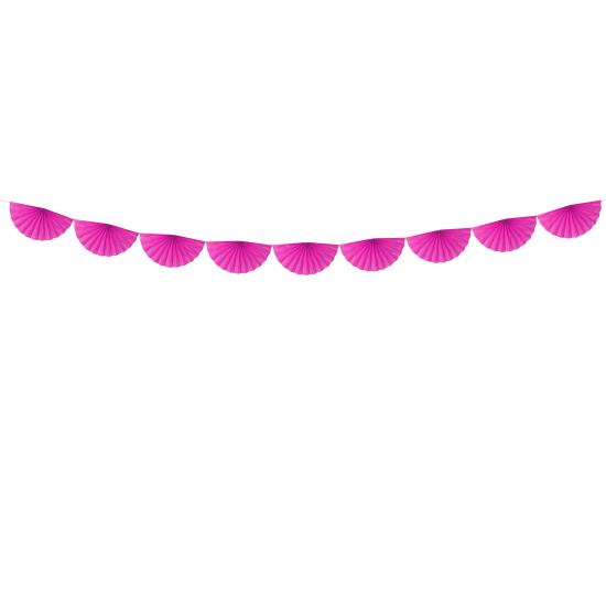 Guirnalda de abanicos de papel decorativos fucsia Guirnalda de abanicos de papel decorativos fucsia