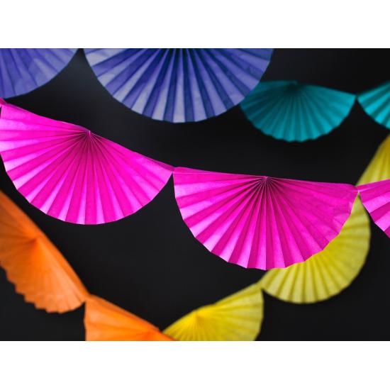 Guirnalda de abanicos de papel decorativos fucsia Guirnalda de abanicos de papel decorativos fucsia