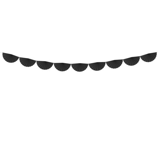 Guirnalda de abanicos de papel decorativos negro Guirnalda de abanicos de papel decorativos negro