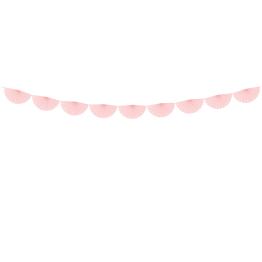 Guirnalda de abanicos de papel decorativos rosa pálido de papel