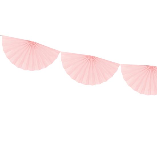 Guirnalda de abanicos de papel decorativos rosa pálido de papel Guirnalda de abanicos de papel decorativos rosa pálido de papel