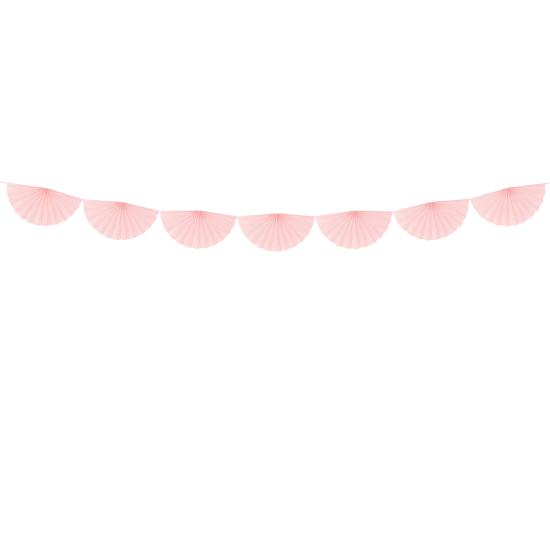 Guirnalda de abanicos grandes de papel decorativos rosa pálido Guirnalda de abanicos grandes de papel decorativos rosa pálido