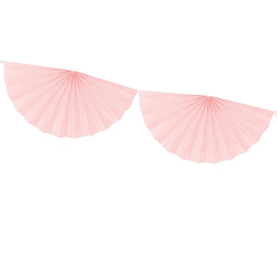 Guirnalda de abanicos grandes de papel decorativos rosa pálido Guirnalda de abanicos grandes de papel decorativos rosa pálido