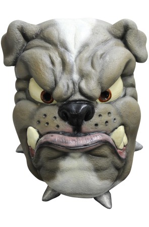 Máscara de bulldog de látex para adulto