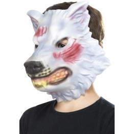 Máscara de lobo gris ensangrentado infantil