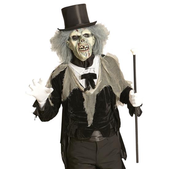 Máscara de zombie descompuesto con peluca para adulto ^