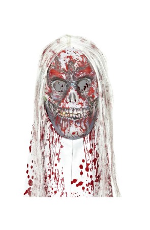 Máscara de zombie ensangrentado con pelo