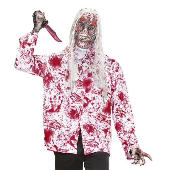 Máscara de zombie ensangrentado con pelo