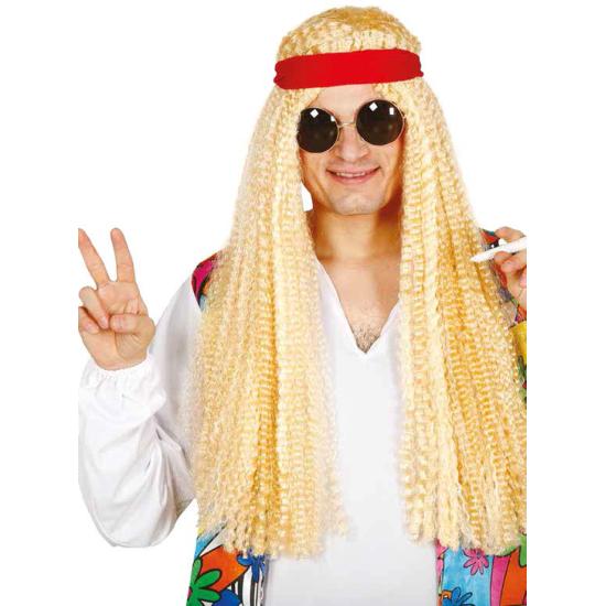 Peluca hippie rubia con cinta para adulto Peluca hippie rubia con cinta para adulto