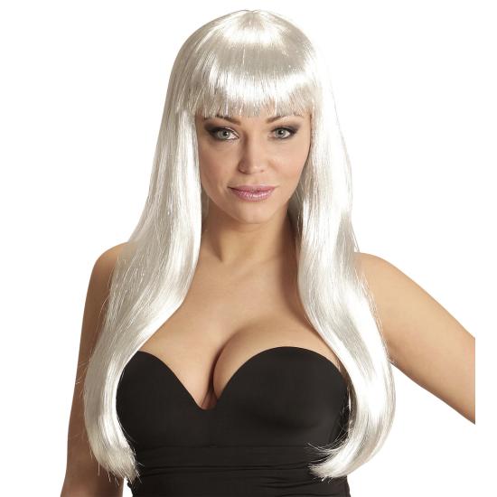 Peluca plateada de chica del espacio