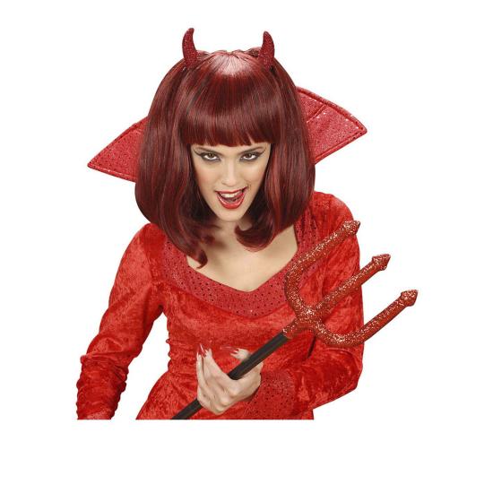 Peluca roja de diablesa malvada