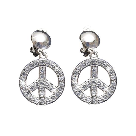 Pendientes de paz con brillantes para adulto