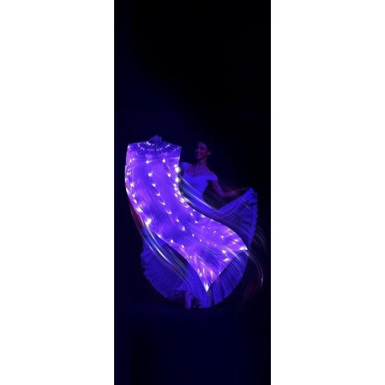 Abanico Blanco con LEDs Multicolor (75x150 cm) – Accesorio Luminoso para Fiestas, Carnaval y Halloween