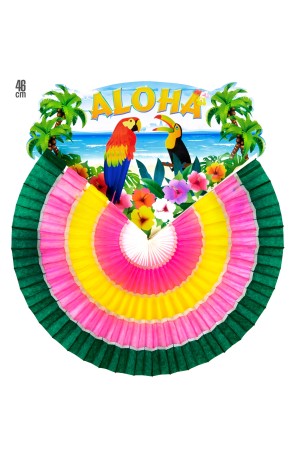 Abanico de Papel Aloha Multicolor 45 cms