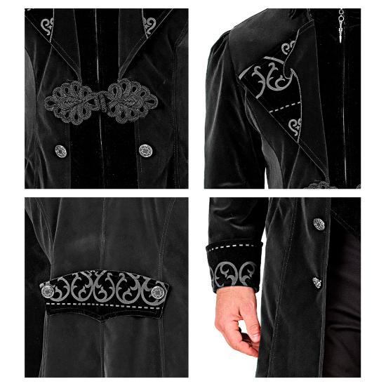 Abrigo gótico para hombre de terciopelo, frac steampunk, para carnaval, Halloween, cosplay