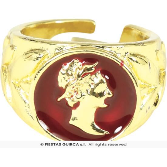 Anillo Romano Rojo – Accesorio de Joyería para Disfraces de Gladiador y Emperador