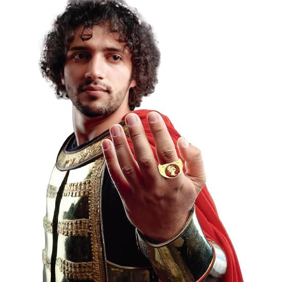 Anillo Romano Rojo – Accesorio de Joyería para Disfraces de Gladiador y Emperador