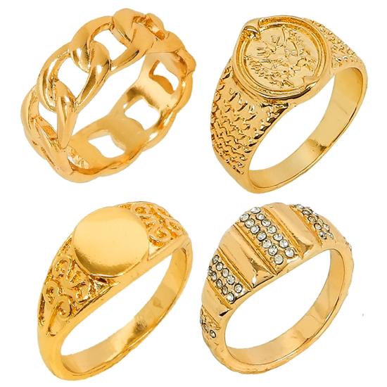 Anillos Oro Surtidos (Pack 4 Modelos) – Accesorio Top para Disfraz