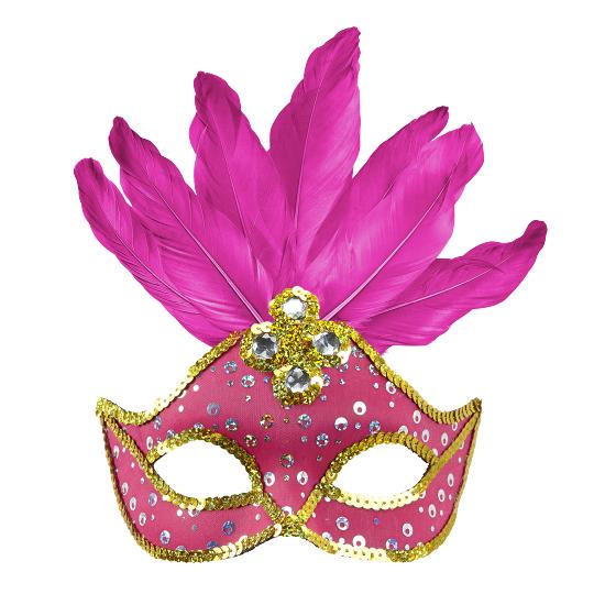 Antifaz Brasileño lentejuelas y plumas varios colores