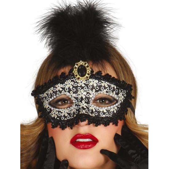 Antifaz Negro con Pluma Antifaz Negro con Pluma