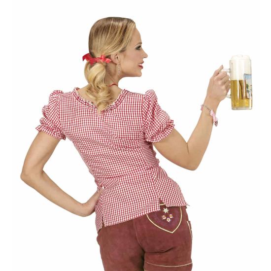 Blusa Cuadros Rojos Oktoberfest para mujer
