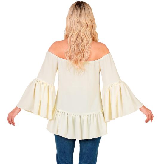 Blusa Hippie con Mangas Acampanadas para Mujer