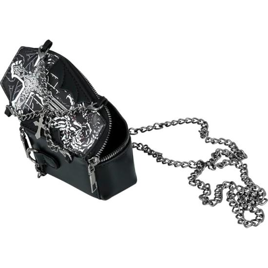 Bolso Féretro Negro (17x10 cm) – Accesorio Unisex para Halloween y Fiestas