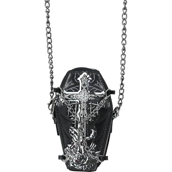Bolso Féretro Negro (17x10 cm) – Accesorio Unisex para Halloween y Fiestas