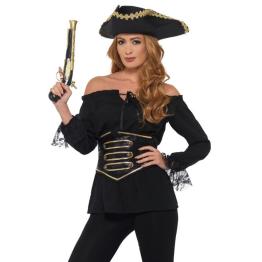 Camisa Pirata Deluxe mujer Negra