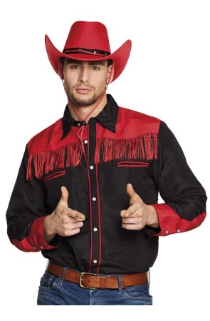 Camisa Vaquero Negra y Roja