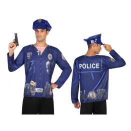 Camiseta disfraz Policia para hombre talla M