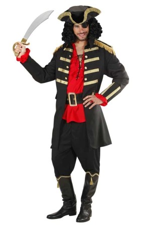 Casaca Negra  y Sombrero Pirata o Capitán