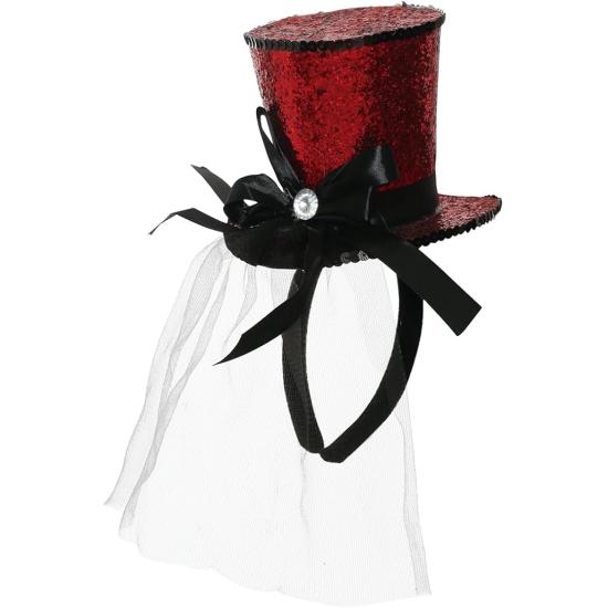 CHISTERA MINIHAT ROJA con Diadema