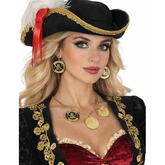 Collar y Pendientes de Monedas Pirata