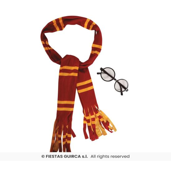 Conjunto de mago Harry  con gafas y bufanda