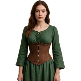 Corset Marrón para Mujer – Top de Disfraz Elegante de Princesas y Marquesas