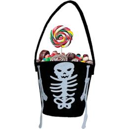 Cubo de Fieltro para Truco o Trato y Decoración de Halloween (Varias Medidas) - Ideal para Fiestas de Disfraces y Celebraciones