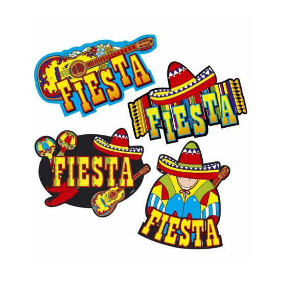 Decoración fiestas Mexicana 55 cm Set 4